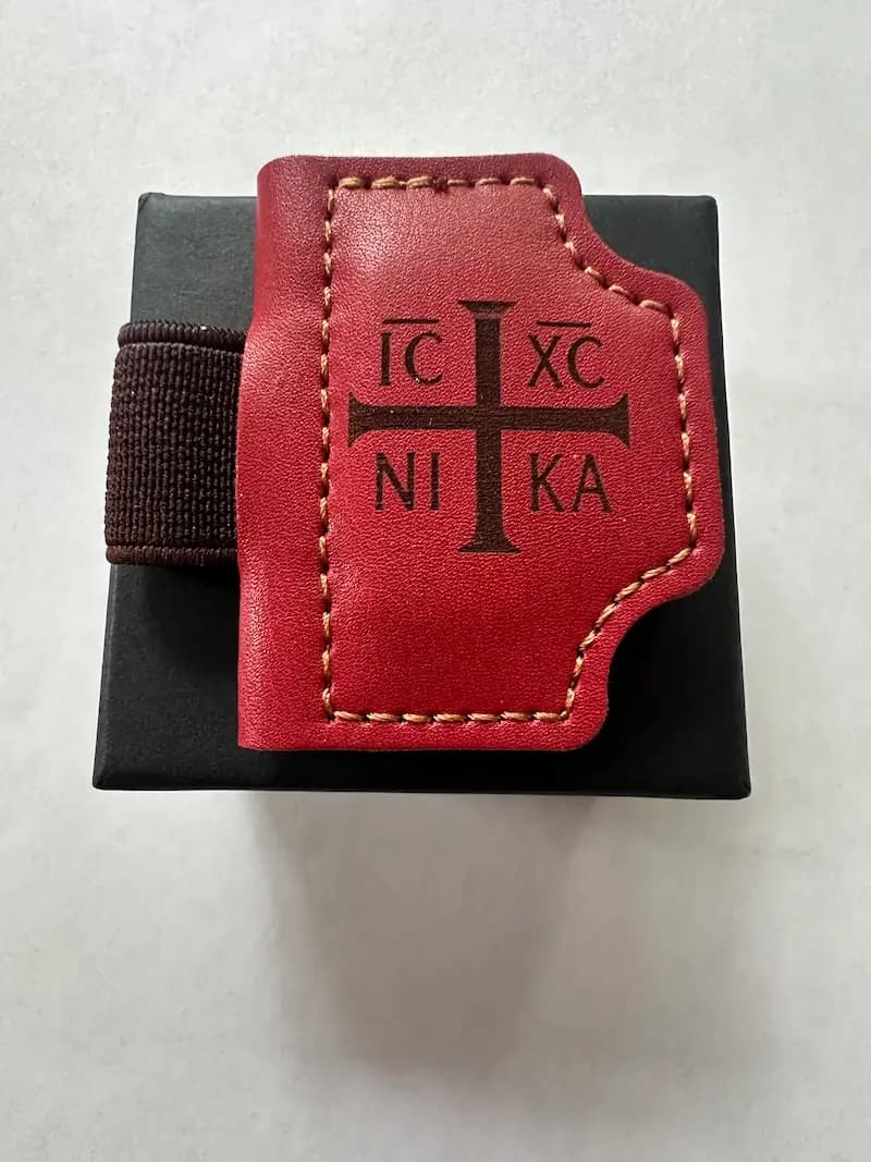 Orthodox Magnetic Leather Bookmark – ICXC NIKA Christogram
